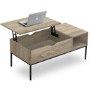 Monarch I 3806 Lift-Top Coffee Table - Dark Taupe/Black Metal IMAGE 2