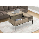 Monarch I 3806 Lift-Top Coffee Table - Dark Taupe/Black Metal IMAGE 4
