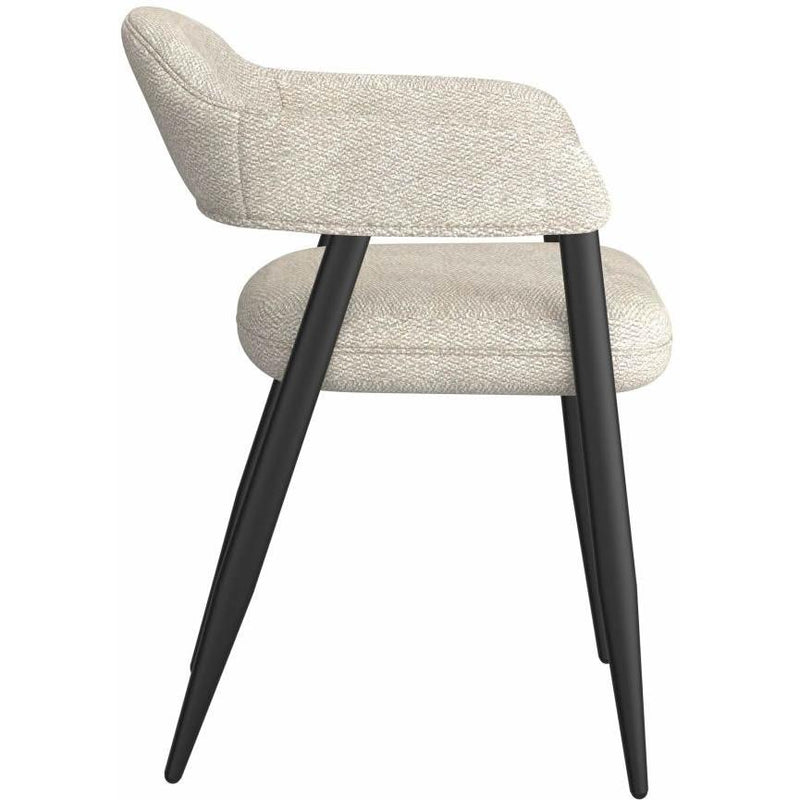 Worldwide Home Furnishings Archer 202-089BG Dining Chair - Beige Fabric and Black IMAGE 3