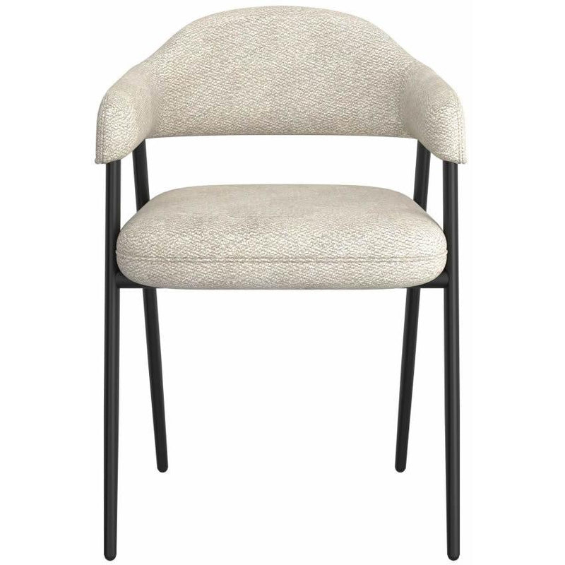 Worldwide Home Furnishings Archer 202-089BG Dining Chair - Beige Fabric and Black IMAGE 4