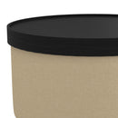  Worldwide Home Furnishings Betsy 402-376BG_BK Round Storage Ottoman with Tray - Beige and Black IMAGE 6
