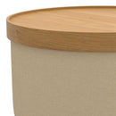  Worldwide Home Furnishings Betsy 402-376BG_NT Round Storage Ottoman with Tray - Beige and Natural IMAGE 6