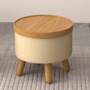  Worldwide Home Furnishings Betsy 402-376BG_NT Round Storage Ottoman with Tray - Beige and Natural IMAGE 7