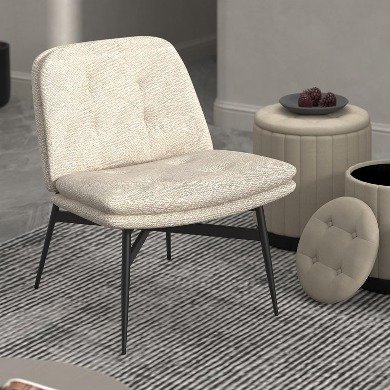 Worldwide Home Furnishings Caleb 403-091BG Accent Chair - Beige Fabric and Black IMAGE 7