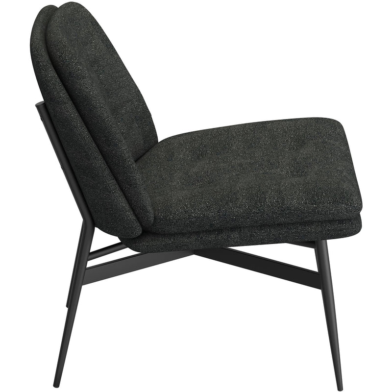 Worldwide Home Furnishings Caleb 403-091CH Accent Chair - Charcoal Fabric and Black IMAGE 3