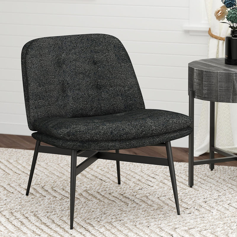 Worldwide Home Furnishings Caleb 403-091CH Accent Chair - Charcoal Fabric and Black IMAGE 7