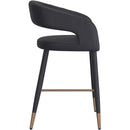 !nspire Crimson 203-096BK 26" Counter Stool - Black Faux Leather and Black and Aged Gold IMAGE 3