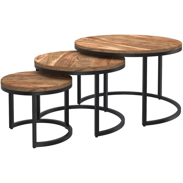 !nspire Darsh 303-403NAT 3pc Coffee Table Set - Natural and Black IMAGE 1