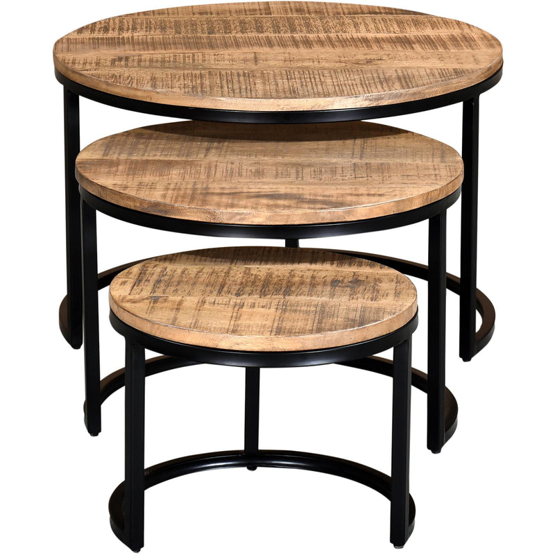 !nspire Darsh 303-403NAT 3pc Coffee Table Set - Natural and Black IMAGE 2