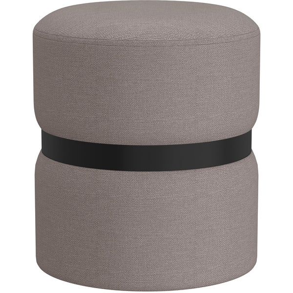 !nspire Demi 402-172GY Round Ottoman and Warm Grey and Black IMAGE 1