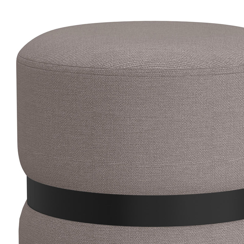 !nspire Demi 402-172GY Round Ottoman and Warm Grey and Black IMAGE 3