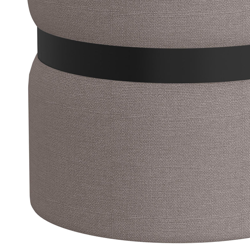 !nspire Demi 402-172GY Round Ottoman and Warm Grey and Black IMAGE 4