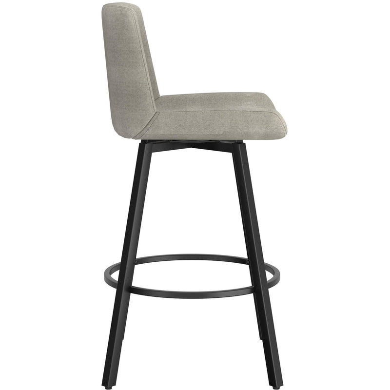 !nspire Fern 203-666GY 26" Counter Stool with Swivel - Grey Fabric and Black IMAGE 3