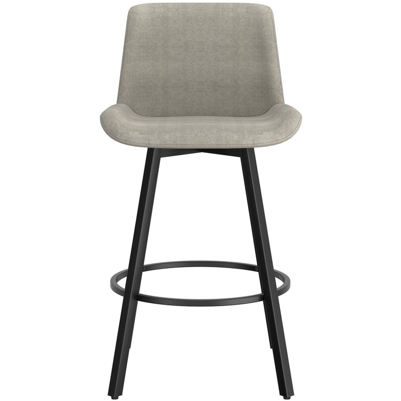 !nspire Fern 203-666GY 26" Counter Stool with Swivel - Grey Fabric and Black IMAGE 4