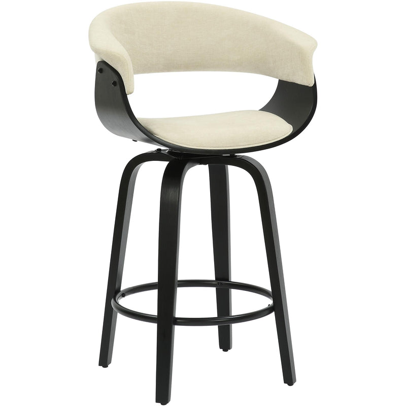 !nspire Holt 203-981BG_BK 26" Counter Stool - Beige Fabric and Black IMAGE 1