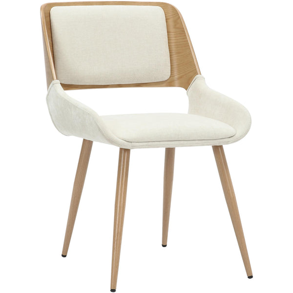 !nspire Hudson 202-582BG Dining Chair - Beige Fabric and Natural Metal and Wood IMAGE 1