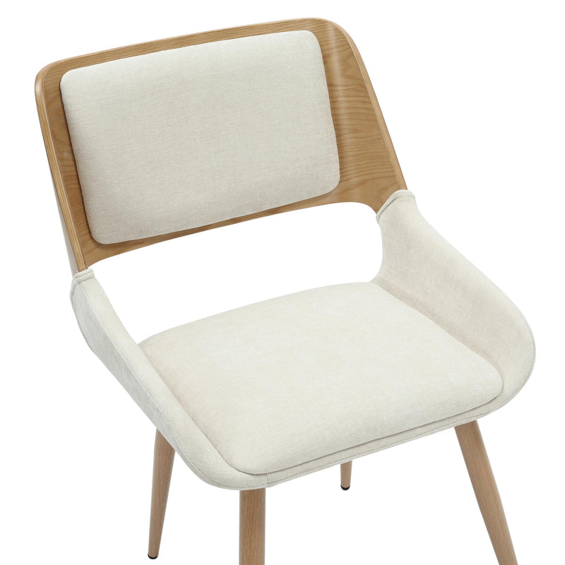 !nspire Hudson 202-582BG Dining Chair - Beige Fabric and Natural Metal and Wood IMAGE 5