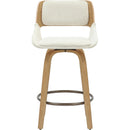 !nspire Hudson 203-582BG 26" Counter Stool with Swivel - Beige Fabric and Natural IMAGE 4