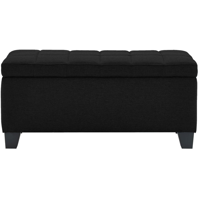 Worldwide Home Furnishings Lila 402-777BLK Rectangular Storage Ottoman Bench - Black IMAGE 2