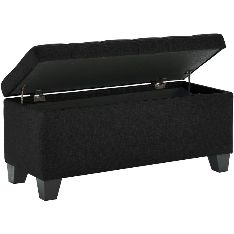 Worldwide Home Furnishings Lila 402-777BLK Rectangular Storage Ottoman Bench - Black IMAGE 3