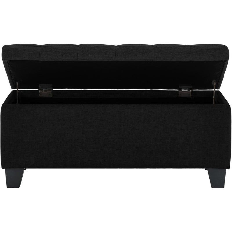 Worldwide Home Furnishings Lila 402-777BLK Rectangular Storage Ottoman Bench - Black IMAGE 4