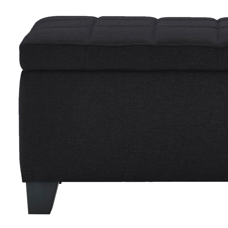 Worldwide Home Furnishings Lila 402-777BLK Rectangular Storage Ottoman Bench - Black IMAGE 5