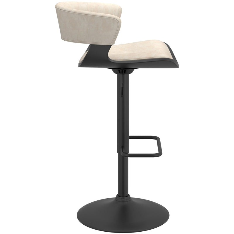 !nspire Rover 203-554IV Adjustable Air Lift Stool - Ivory and Black IMAGE 3