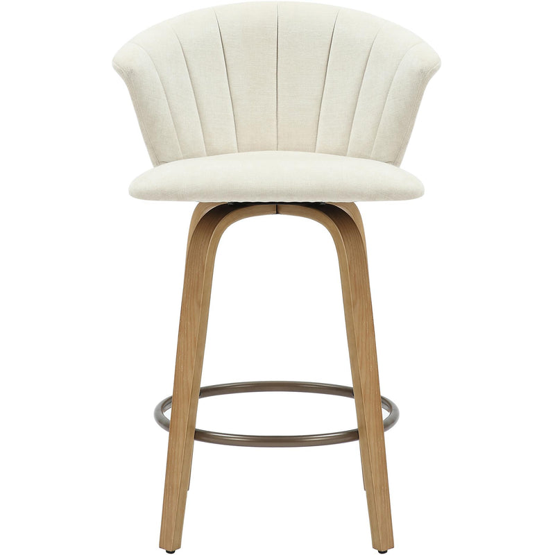 !nspire Tula 203-583BEG 26" Counter Stool - Beige Fabric and Natural IMAGE 4