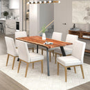 !nspire Virag/Cortez 207-571_081BEG_NT 7 pc Dining Set - Natural/Beige IMAGE 1