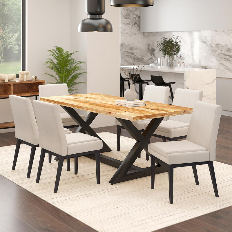 !nspire Zax/Cortez 7 pc Dinette 207-147NATBK_081BEG_BK IMAGE 1