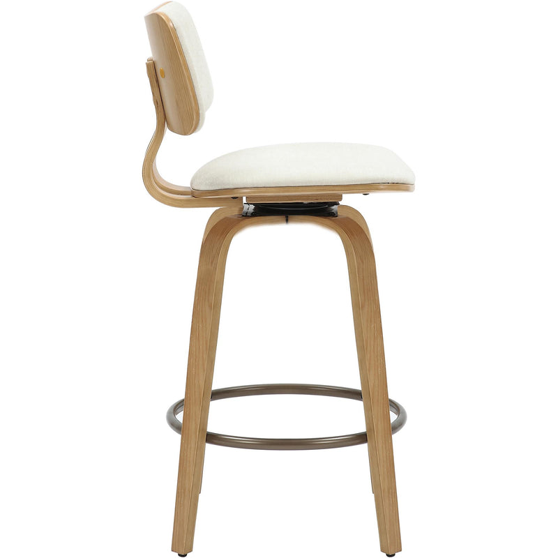 !nspire Zuni 203-581BG 26" Counter Stool with Swivel - Beige Fabric and Natural IMAGE 3