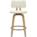!nspire Zuni 203-581BG 26" Counter Stool with Swivel - Beige Fabric and Natural IMAGE 4