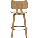 !nspire Zuni 203-581BG 26" Counter Stool with Swivel - Beige Fabric and Natural IMAGE 5