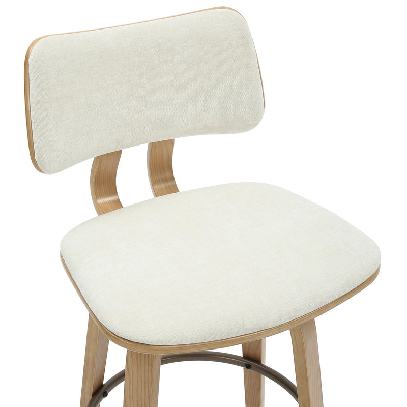 !nspire Zuni 203-581BG 26" Counter Stool with Swivel - Beige Fabric and Natural IMAGE 6