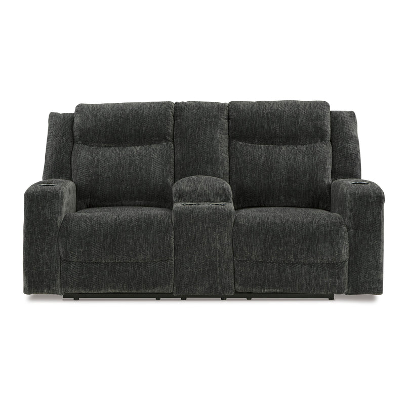 Signature Design by Ashley Martinglenn Reclining Fabric Loveseat with Console 4650494C IMAGE 3