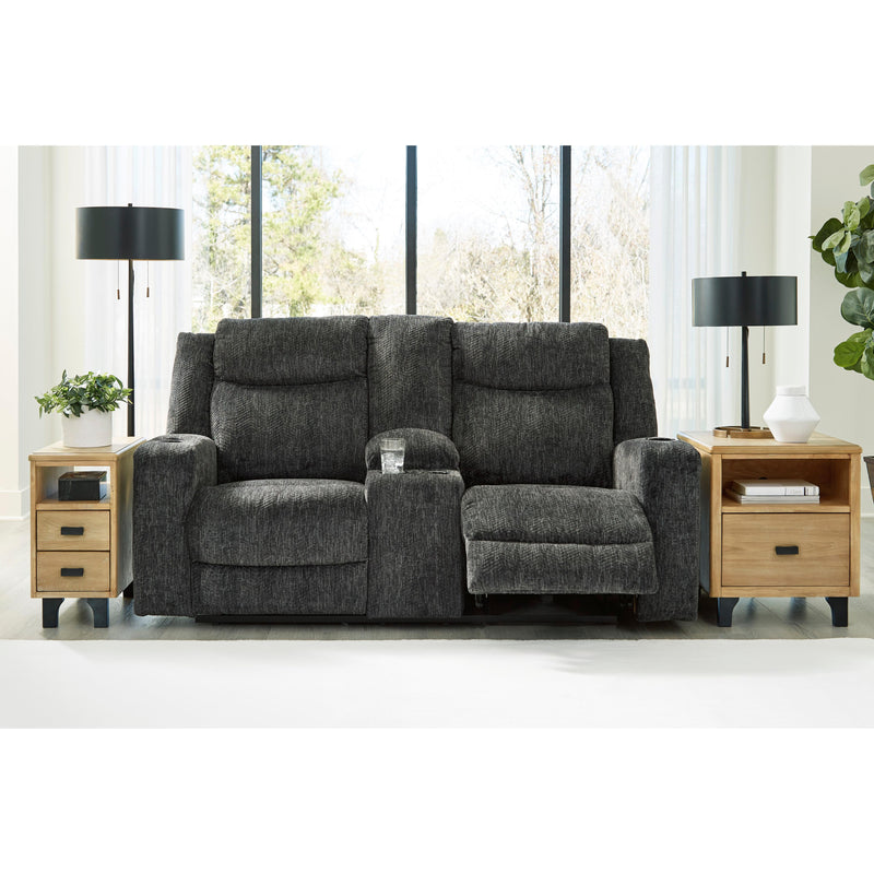 Signature Design by Ashley Martinglenn Reclining Fabric Loveseat with Console 4650494C IMAGE 6