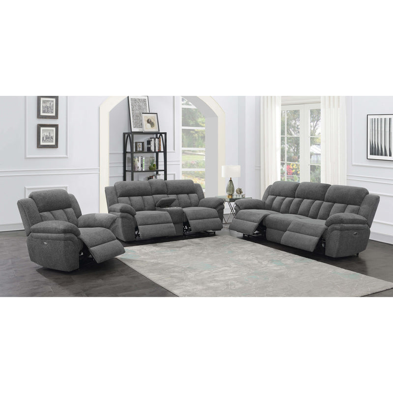 Coaster Furniture Bahrain Power Reclining Fabric Loveseat with Console 609542P IMAGE 4