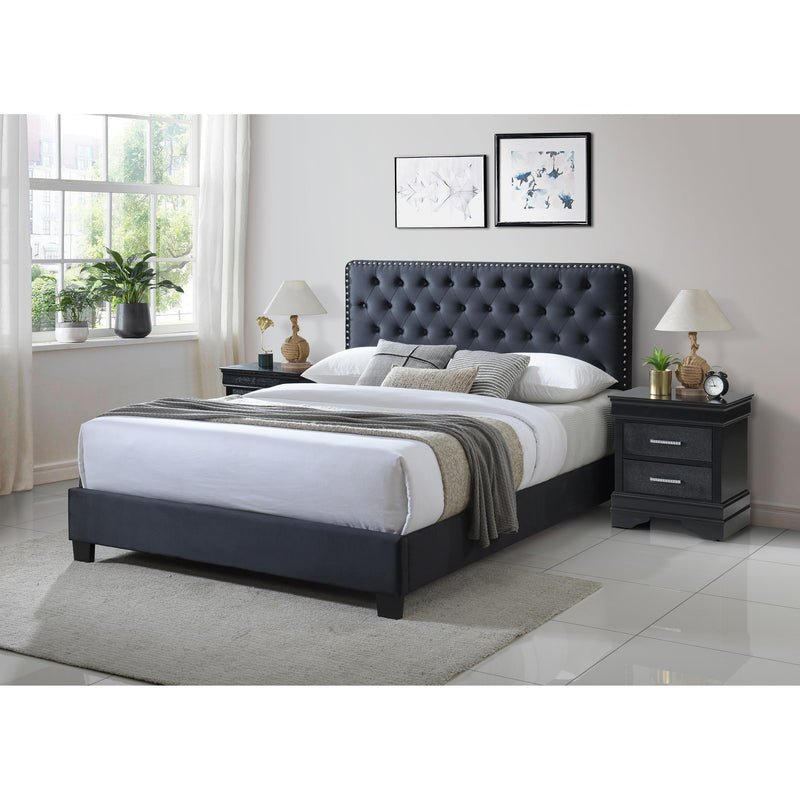 Crown Mark Ezra King Upholstered Panel Bed 5091-K-HBFB-NH/5091-KQ-RAIL IMAGE 2