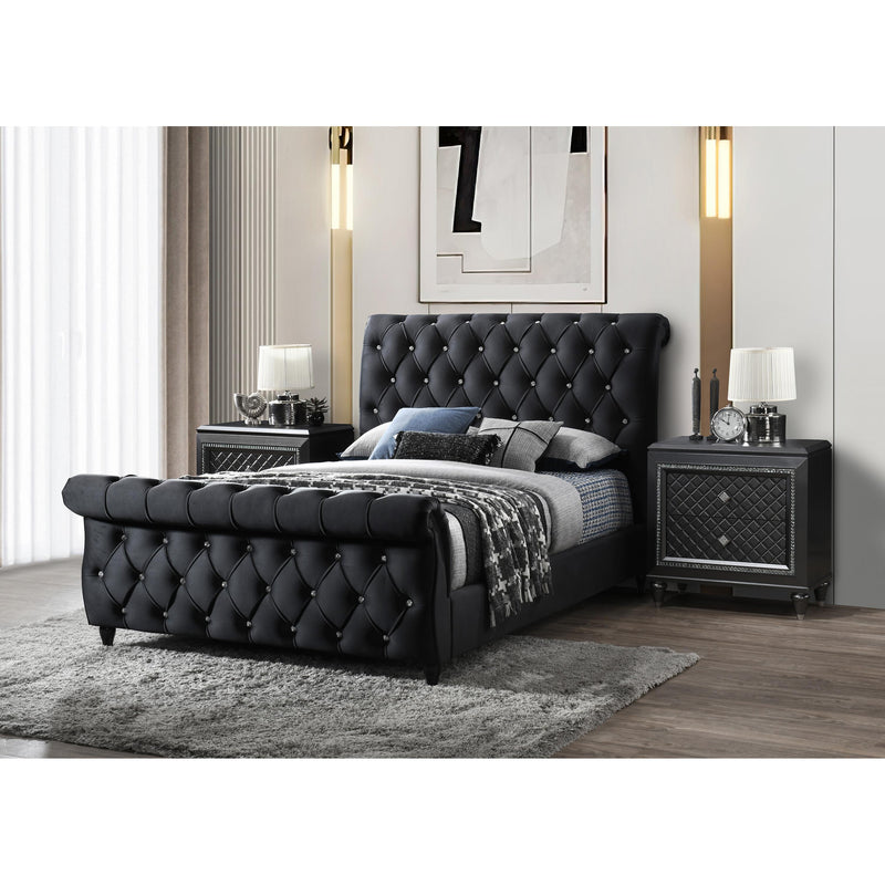 Crown Mark Kyrie King Upholstered Sleigh Bed 5101BK-K-HB/5101BK-K-FB/5101BK-KQ-RAIL IMAGE 2