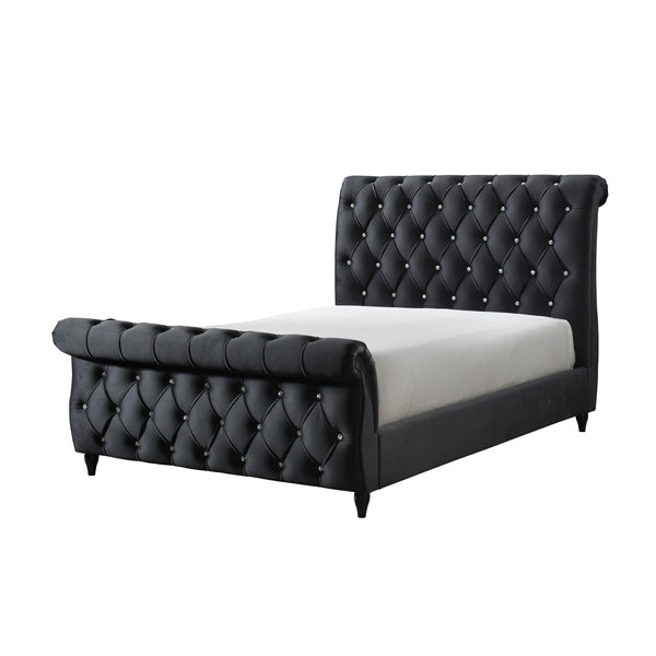 Crown Mark Kyrie Queen Upholstered Sleigh Bed 5101BK-Q-HB/5101BK-Q-FB/5101BK-KQ-RAIL IMAGE 1