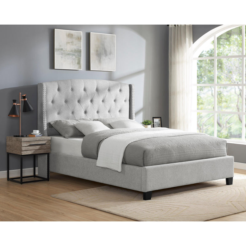 Crown Mark Eva Queen Upholstered Platform Bed 5111DV-Q-HBFB/5111DV-KQ-RAIL IMAGE 2