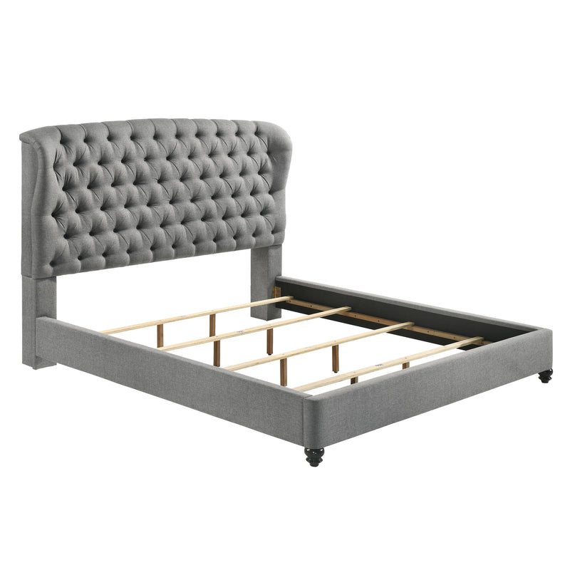 Crown Mark Linda Queen Upholstered Platform Bed 5138GY-Q-HBFB/5138GY-KQ-RAIL IMAGE 3