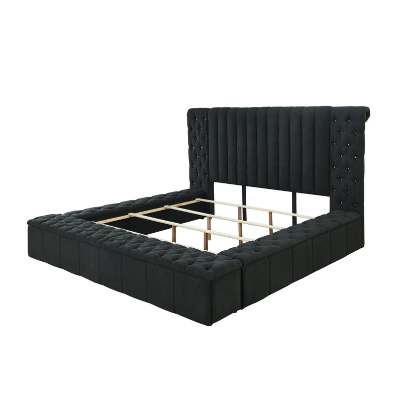 Crown Mark Danbury King Upholstered Platform Bed with Storage 5201CL-K-FB/5201CL-K-HB/5201CL-KQ-HBPL/5201CL-KQ-RL-L/5201CL-KQ-RL-R IMAGE 3