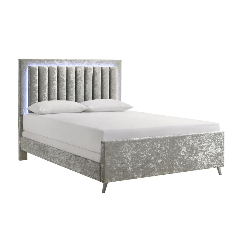 Crown Mark Glisten King Upholstered Panel Bed 5268SV-K-HBFB/5268SV-KQ-RAIL IMAGE 1