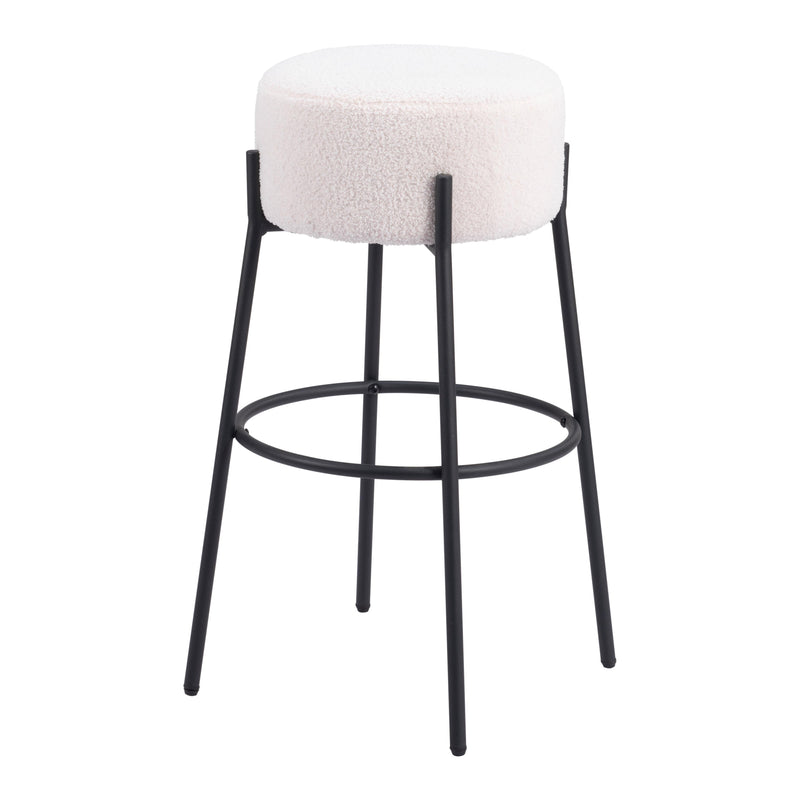  Zuo Blanche 109742 Barstool - Ivory IMAGE 1