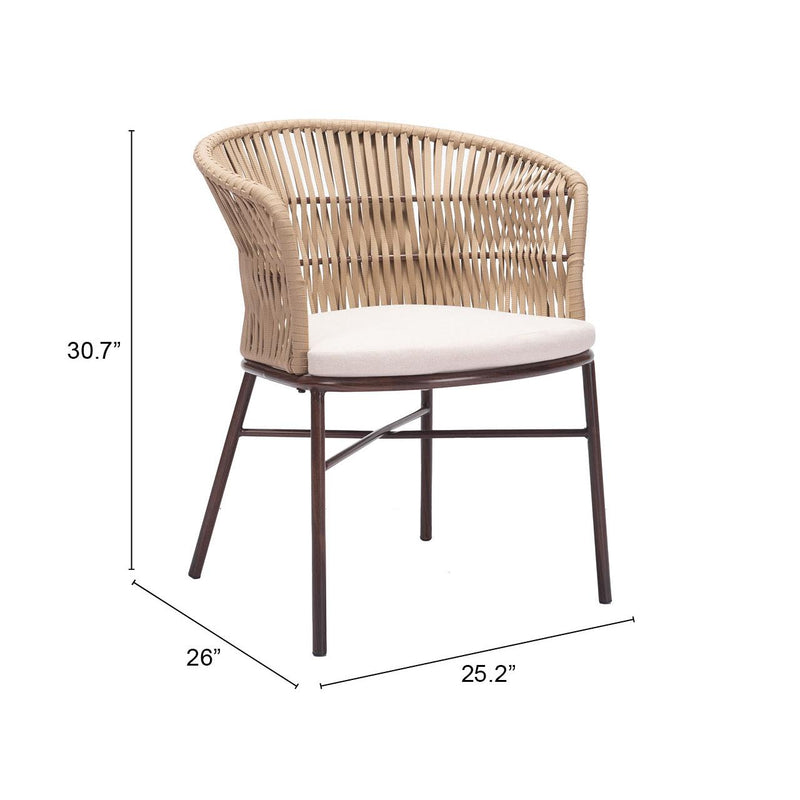  Zuo Freycinet 703988 Dining Chair - Natural IMAGE 10