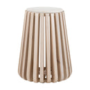  Zuo Cyprus 109915 Side Table - White & Natural IMAGE 1