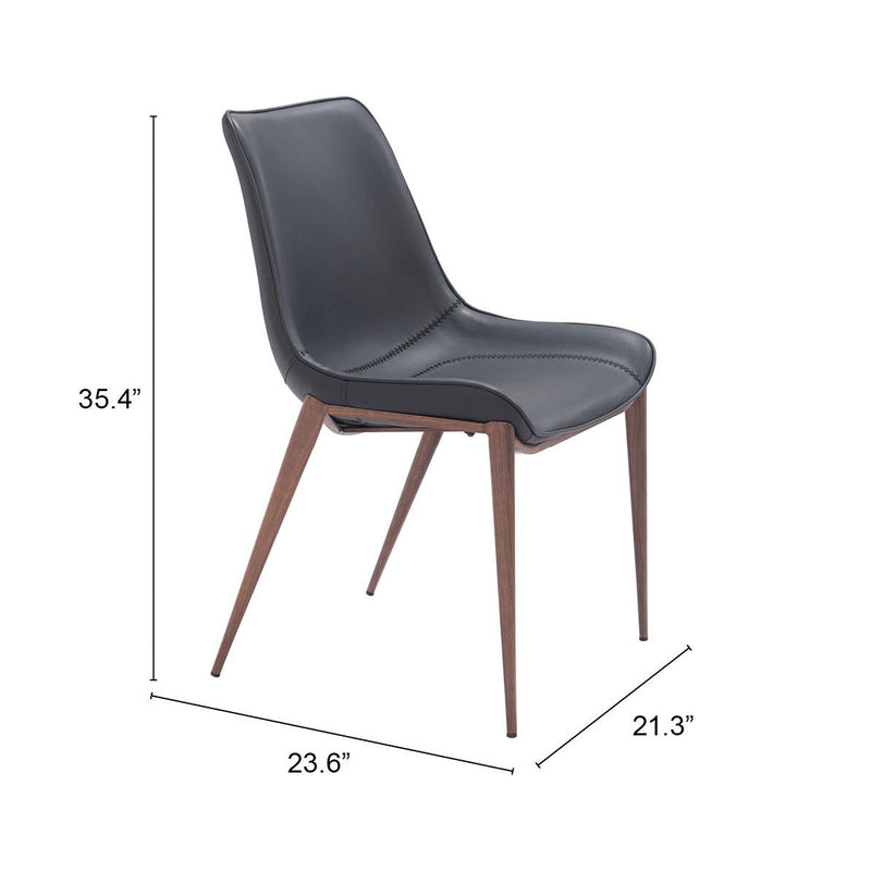  Zuo Magnus 109933 Dining Chair - Black & Walnut IMAGE 10
