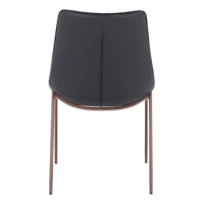  Zuo Magnus 109933 Dining Chair - Black & Walnut IMAGE 4