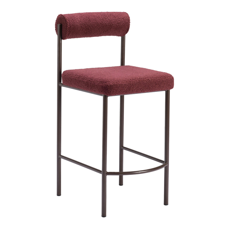  Zuo Livorno 109813 Counter Stool - Red & Bronze IMAGE 1
